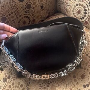 Givenchy Black Shoulder Bag with Silver Chain